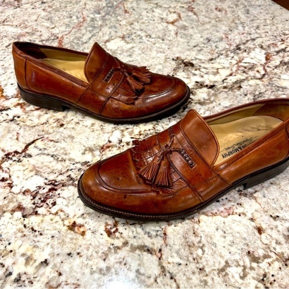 Johnston & Murphy men’s genuine leather dress shoes loafer size 10.5 brown main image 5